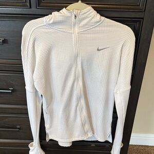Nike White Textured Zip-Up Jacket